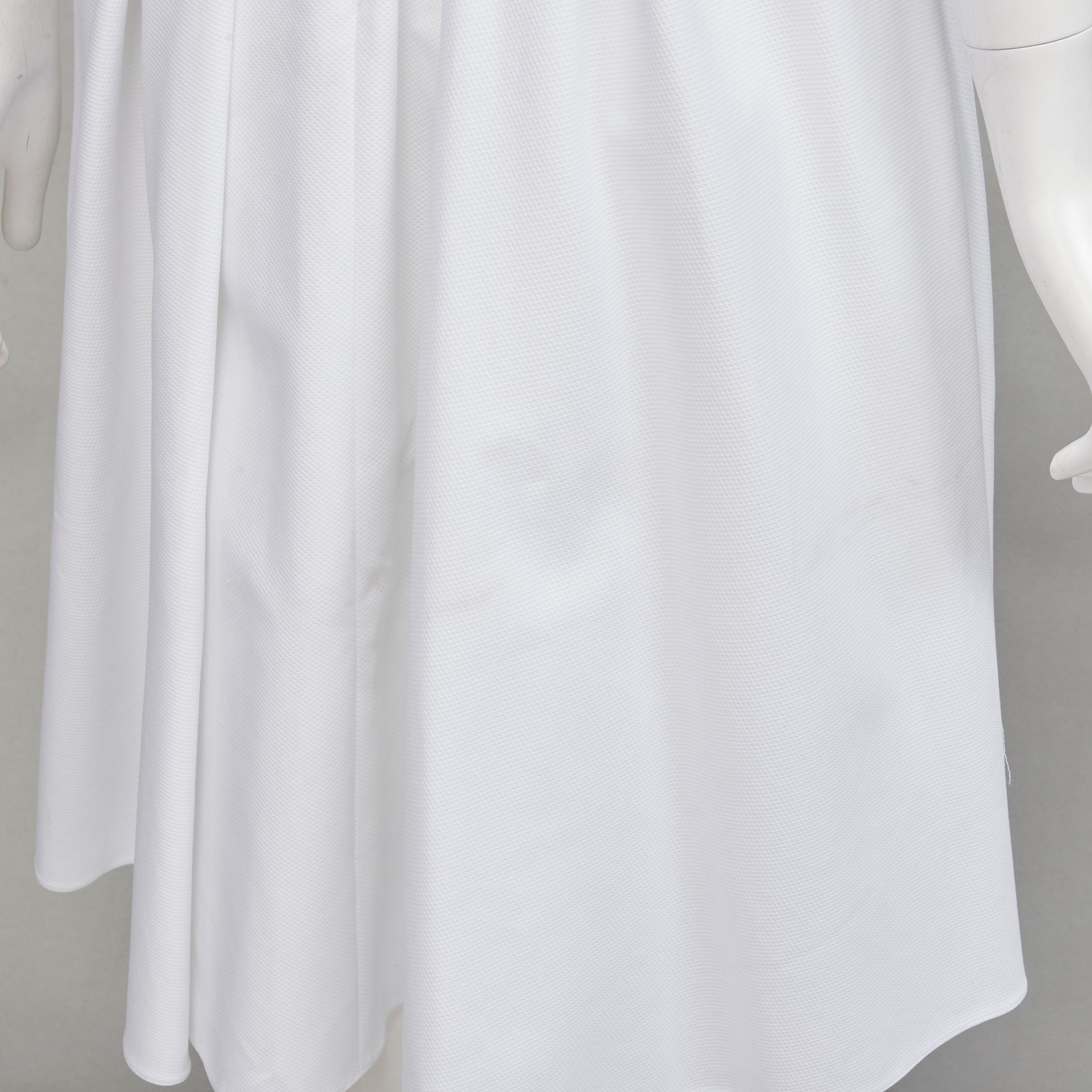 Alexander McQueen ALEXANDER MCQUEEN white structural bell sleeve V neck midi dress IT38 XS Size XS / US 0-2 / IT 36-38 - 8 Thumbnail