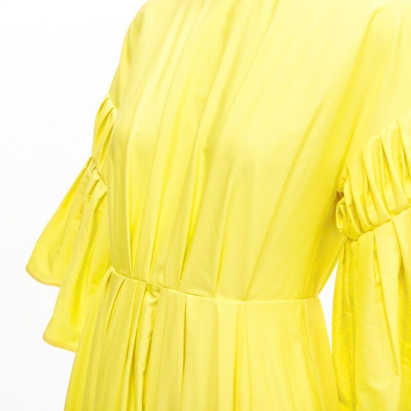 ROKSANDA ROKSANDA sunshine yellow cotton origami pleat flared sleeves A-line dress UK6 XS Size XS / US 0-2 / IT 36-38 - 7 Thumbnail
