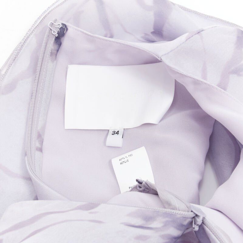 Other COSTERELLOS purple floral ruffled butterfly sleeves belted jumpsuit FR34 XS Size 26" / US 2 / IT 38 - 9 Thumbnail