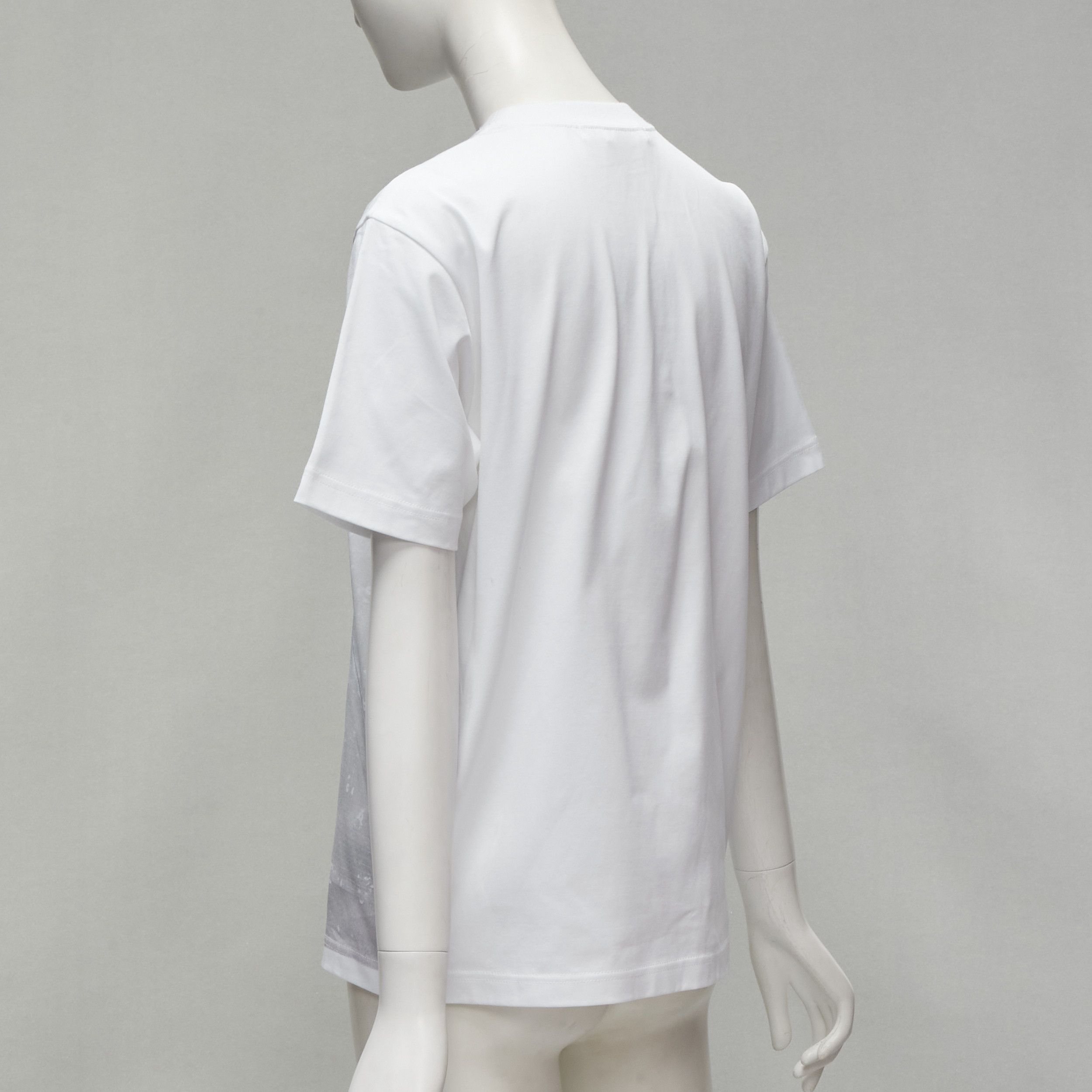 Junya Watanabe JUNYA WATANABE 2020 grey sequin biker print white cotton tshirt top S Size S / US 4 / IT 40 - 6 Thumbnail