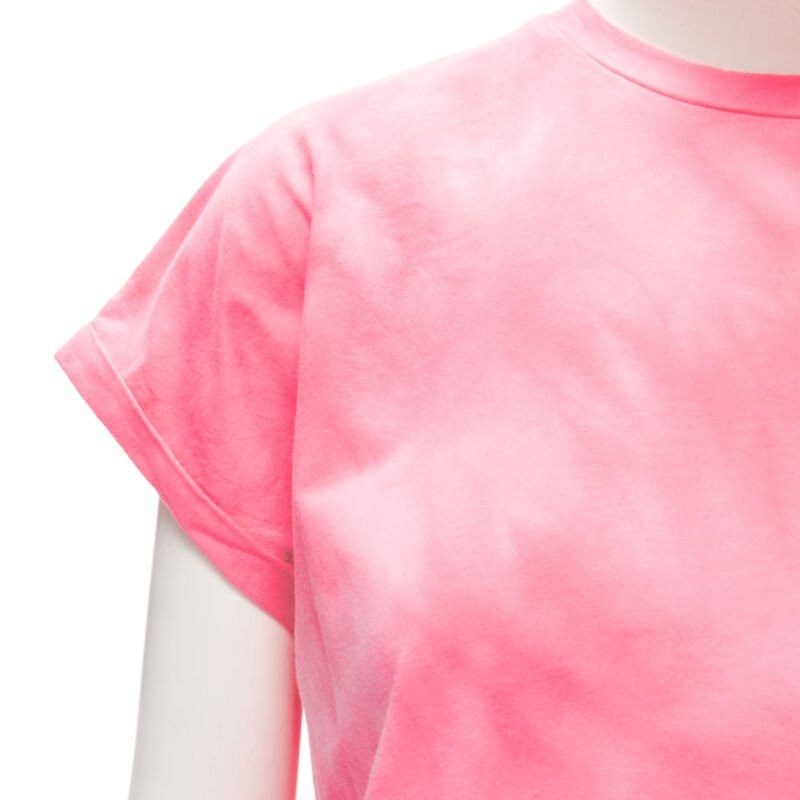 Balmain BALMAIN green palm tree logo pink tie dye crew neck cap sleeves tshirt top XXS Size XS / US 0-2 / IT 36-38 - 7 Thumbnail