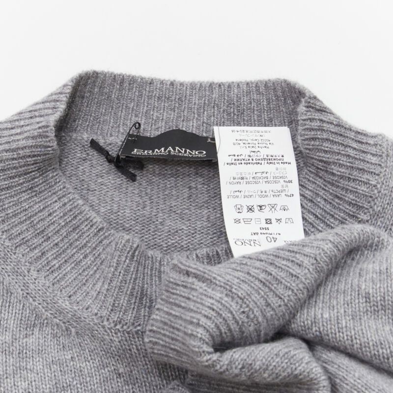 Ermanno Scervino ERMANNO SCERVINO grey pullover metallic floral print IT40 S Size S / US 4 / IT 40 - 9 Thumbnail
