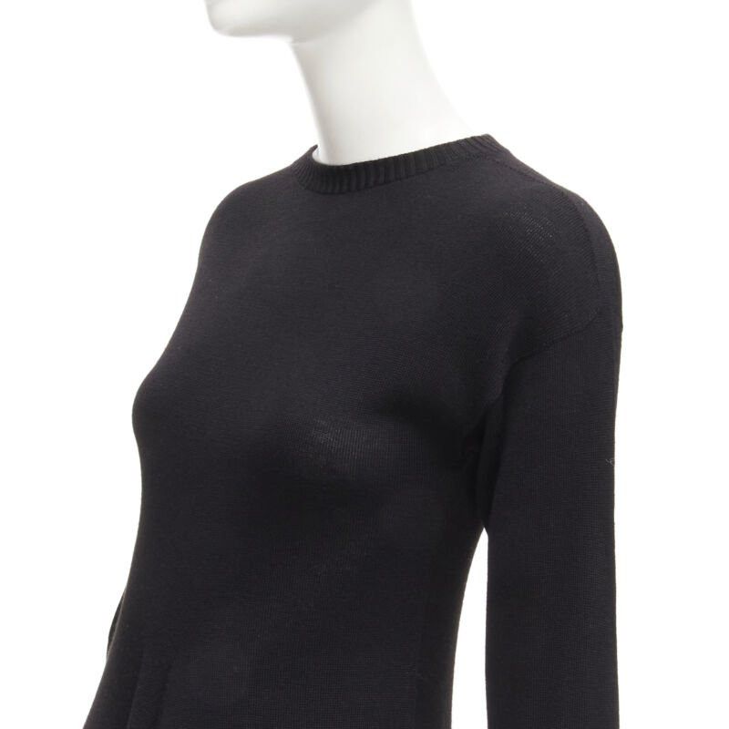 Philosophy di Lorenzo Serafini PHILOSOPHY DI LORENZO SERAFINI black lace trim sweater dress IT38 XS Size XS / US 0-2 / IT 36-38 - 7 Thumbnail