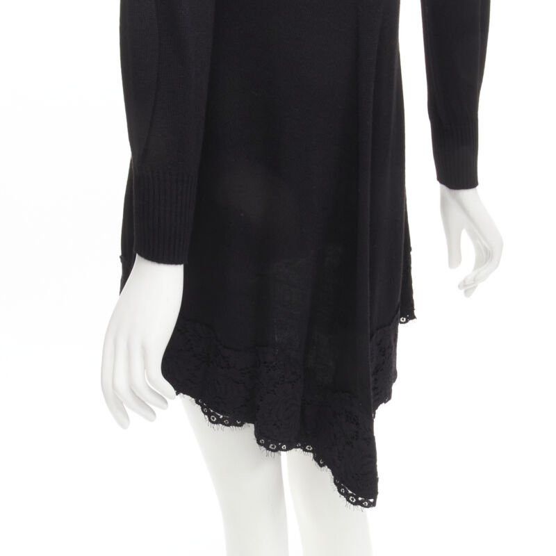 Philosophy di Lorenzo Serafini PHILOSOPHY DI LORENZO SERAFINI black lace trim sweater dress IT38 XS Size XS / US 0-2 / IT 36-38 - 8 Thumbnail