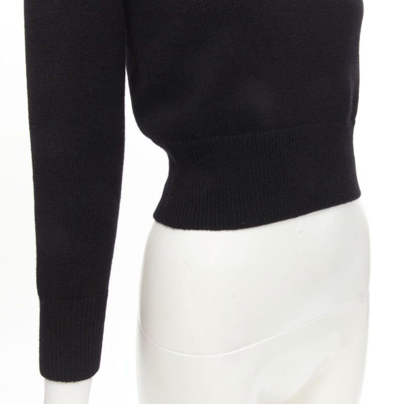 Alexander McQueen new ALEXANDER MCQUEEN 2021 cashmere black coral crystal embroidery sweater S Size S / US 4 / IT 40 - 7 Thumbnail