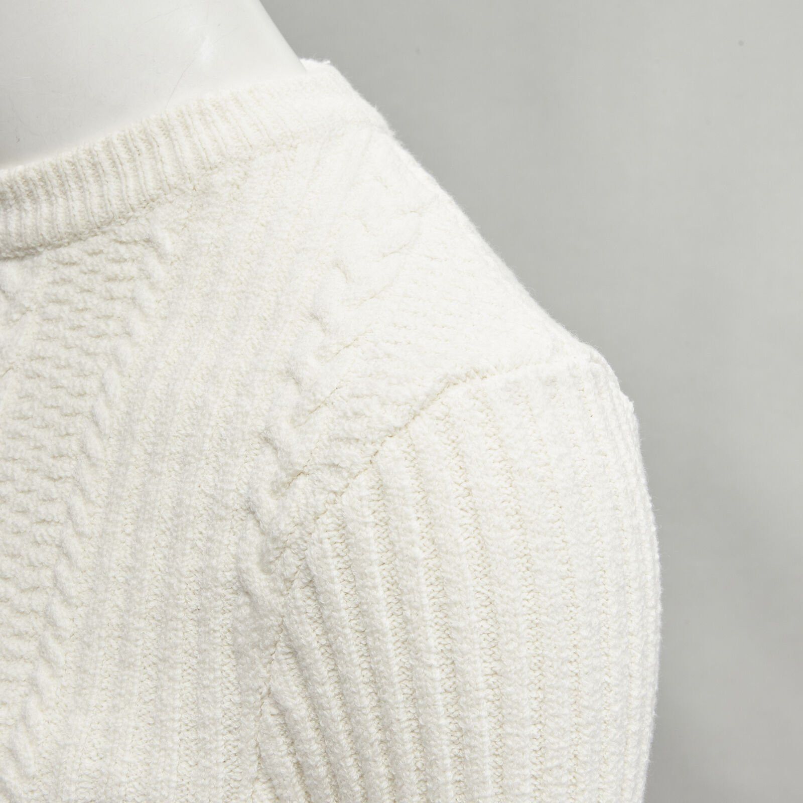 Ganni GANNI ivory crystal button textured knit cotton blend sweater top XS Size S / US 4 / IT 40 - 7 Thumbnail
