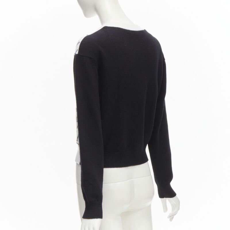 Chanel CHANEL 22C cashmere black white Dove bird CC pullover sweater FR34 XS Size XS / US 0-2 / IT 36-38 - 6 Thumbnail
