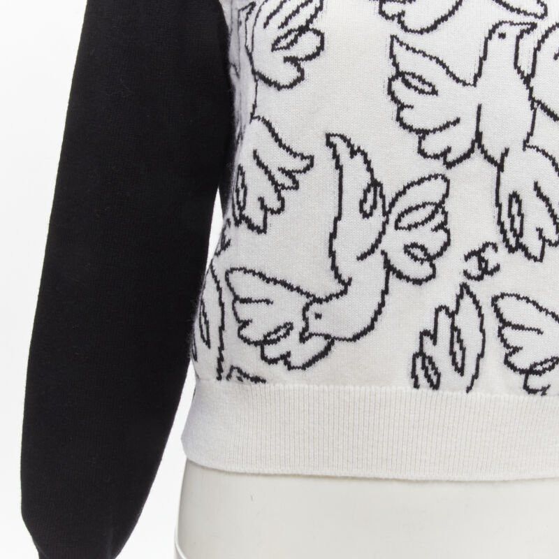 Chanel CHANEL 22C cashmere black white Dove bird CC pullover sweater FR34 XS Size XS / US 0-2 / IT 36-38 - 8 Thumbnail