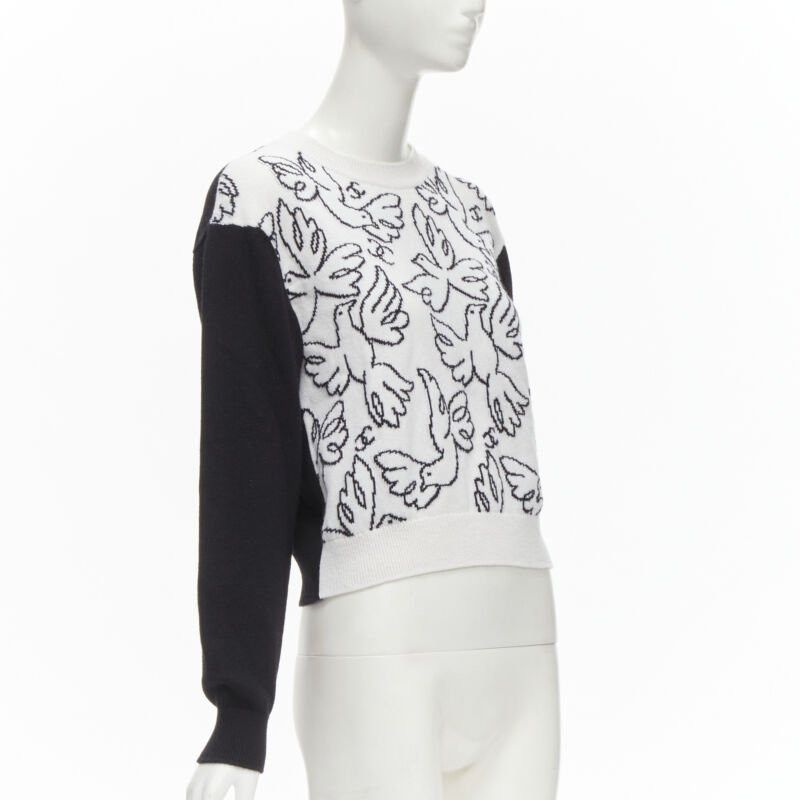 Chanel CHANEL 22C cashmere black white Dove bird CC pullover sweater FR34 XS Size XS / US 0-2 / IT 36-38 - 3 Thumbnail