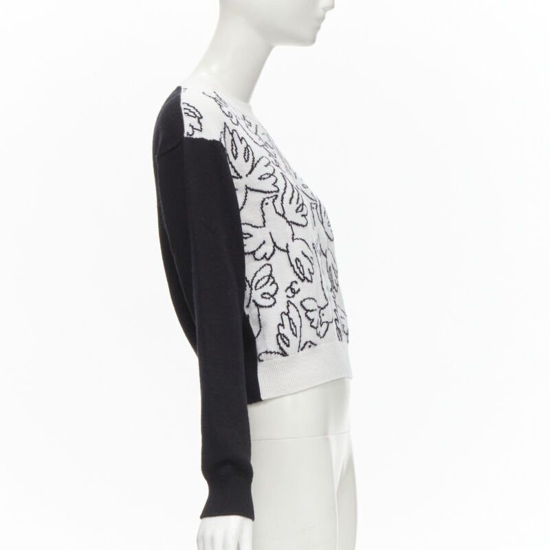 Chanel CHANEL 22C cashmere black white Dove bird CC pullover sweater FR34 XS Size XS / US 0-2 / IT 36-38 - 4 Thumbnail