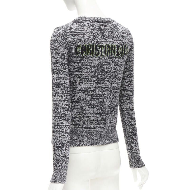 Dior CHRISTIAN DIOR 100% cashmere melange grey dragon illustration sweater FR34 XS Size XS / US 0-2 / IT 36-38 - 6 Thumbnail