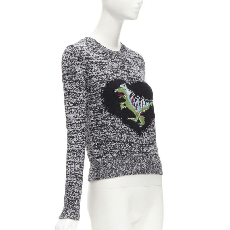 Dior CHRISTIAN DIOR 100% cashmere melange grey dragon illustration sweater FR34 XS Size XS / US 0-2 / IT 36-38 - 3 Thumbnail