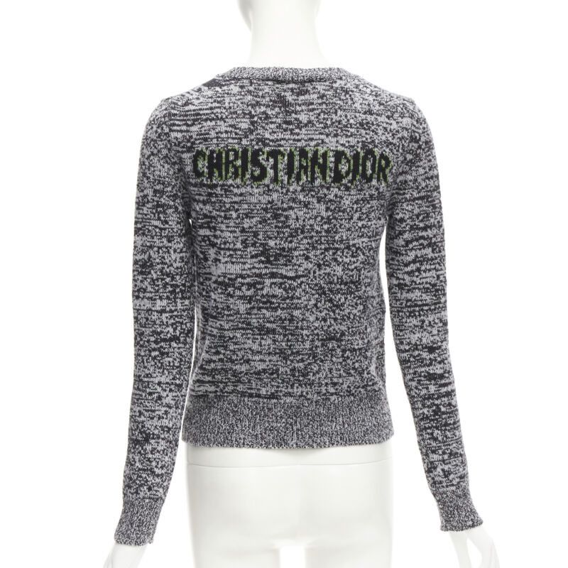 Dior CHRISTIAN DIOR 100% cashmere melange grey dragon illustration sweater FR34 XS Size XS / US 0-2 / IT 36-38 - 5 Thumbnail