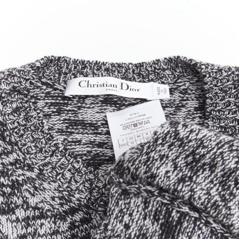 Dior CHRISTIAN DIOR 100% cashmere melange grey dragon illustration sweater FR34 XS Size XS / US 0-2 / IT 36-38 - 9 Thumbnail