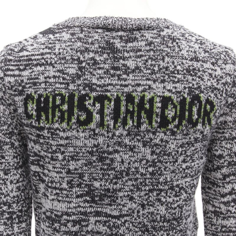 Dior CHRISTIAN DIOR 100% cashmere melange grey dragon illustration sweater FR34 XS Size XS / US 0-2 / IT 36-38 - 2 Thumbnail