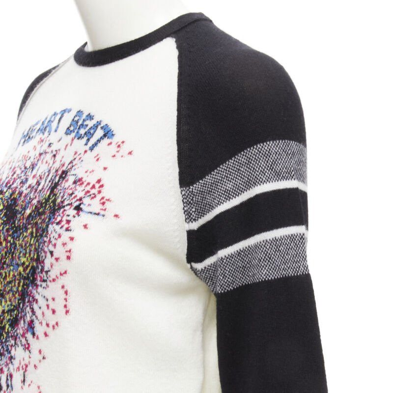Dior CHRISTIAN DIOR 2021 100% cashmere Heart Beat black white raglan top FR34 XS Size XS / US 0-2 / IT 36-38 - 8 Thumbnail