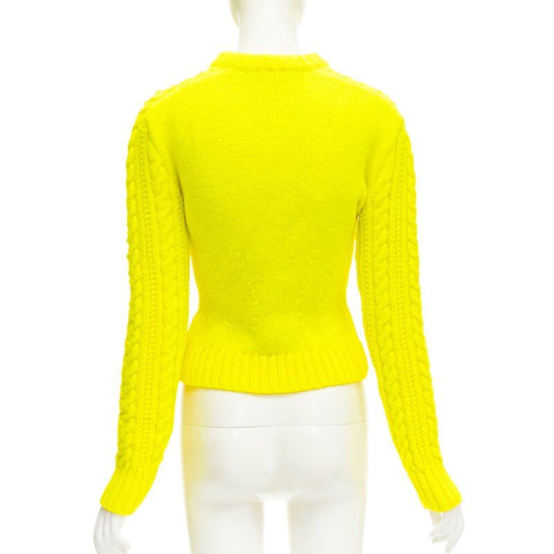 Philosophy di Lorenzo Serafini PHILOSOPHY DI LORENZO SERAFINI 100% wool yellow fitted cable knit sweater IT40 S Size S / US 4 / IT 40 - 5 Thumbnail