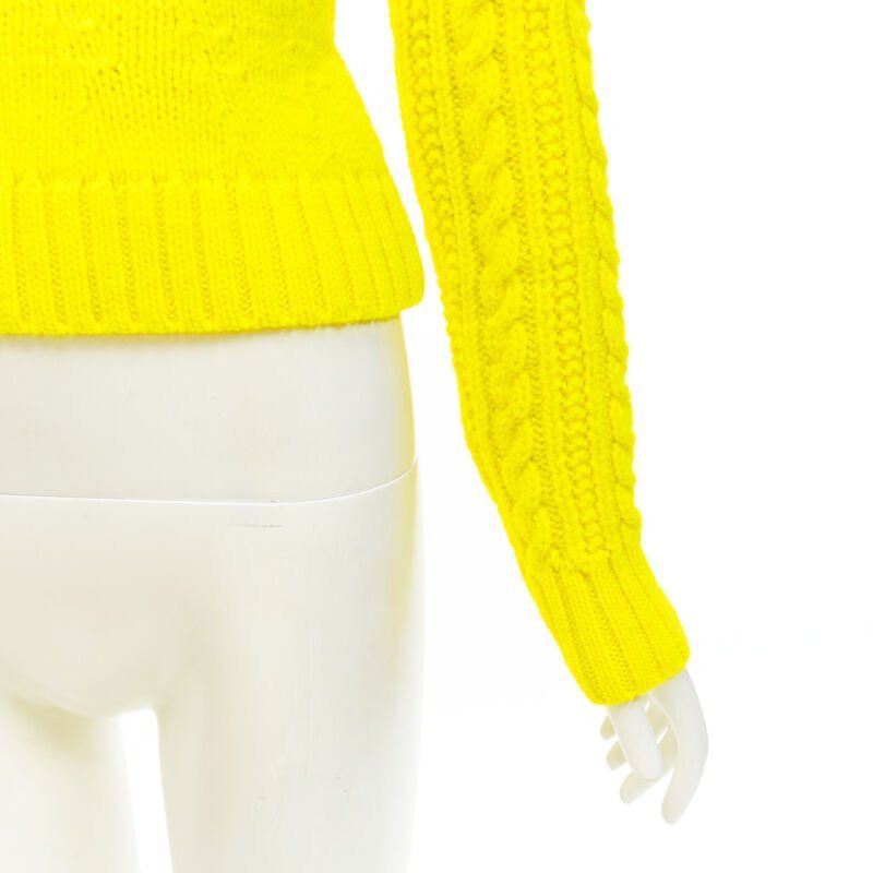 Philosophy di Lorenzo Serafini PHILOSOPHY DI LORENZO SERAFINI 100% wool yellow fitted cable knit sweater IT40 S Size S / US 4 / IT 40 - 8 Thumbnail