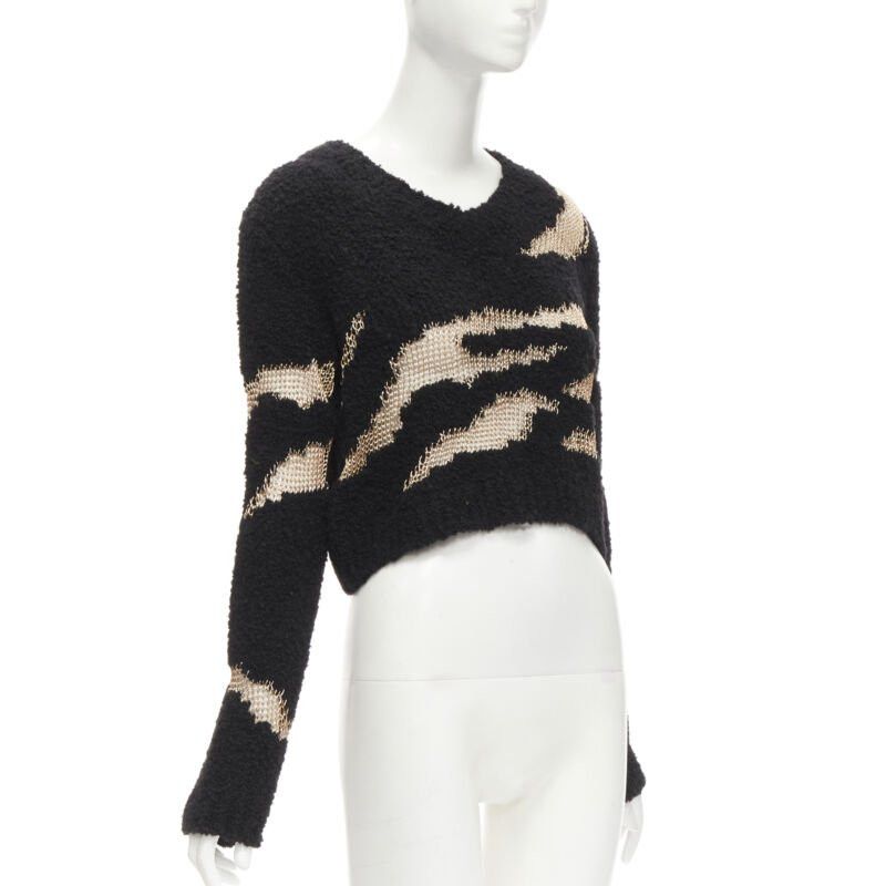 Philosophy di Lorenzo Serafini PHILOSOPHY DI LORENZO SERAFINI gold lattice sheer black slouchy sweater top IT38 Size XS / US 0-2 / IT 36-38 - 3 Thumbnail