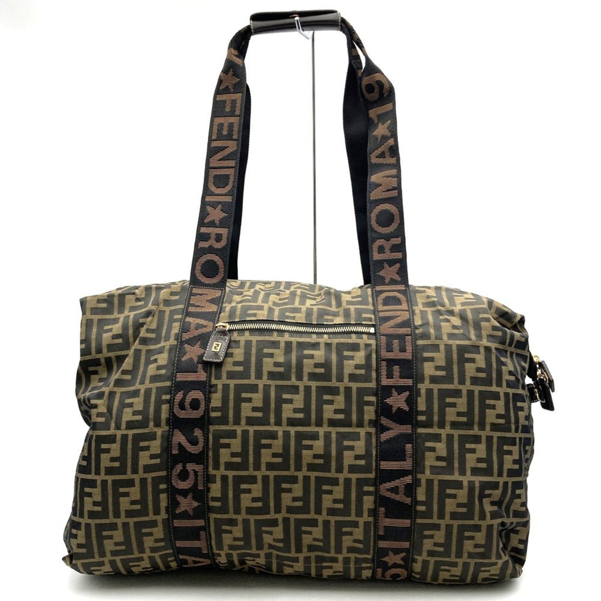 Fendi FENDI Zucca Boston bag in brown nylon for men and women Size ONE SIZE - 7 Thumbnail