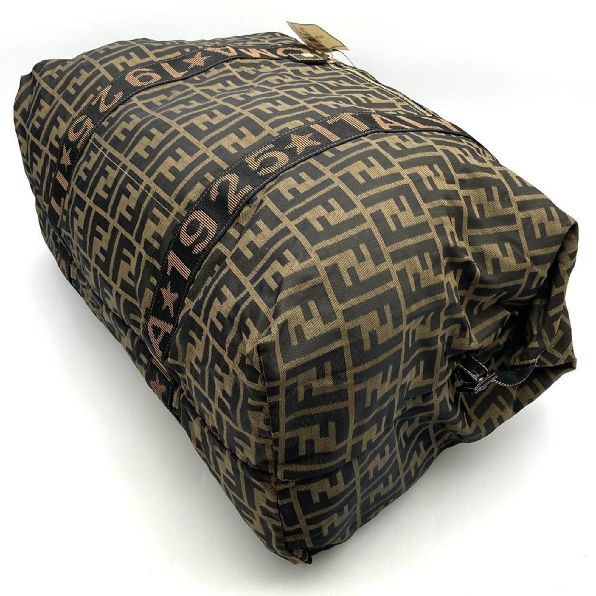 Fendi FENDI Zucca Boston bag in brown nylon for men and women Size ONE SIZE - 4 Thumbnail