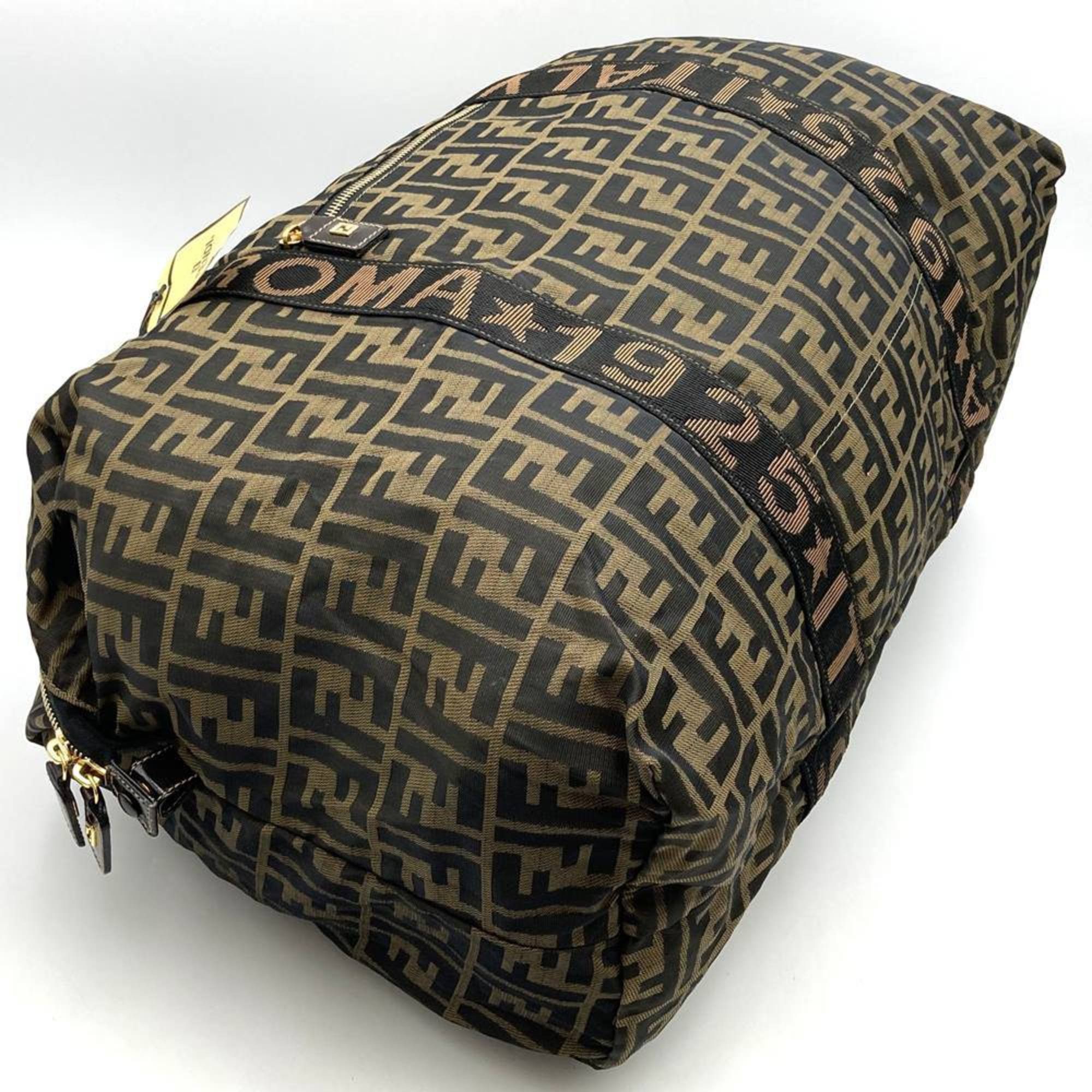 Fendi FENDI Zucca Boston bag in brown nylon for men and women Size ONE SIZE - 5 Thumbnail