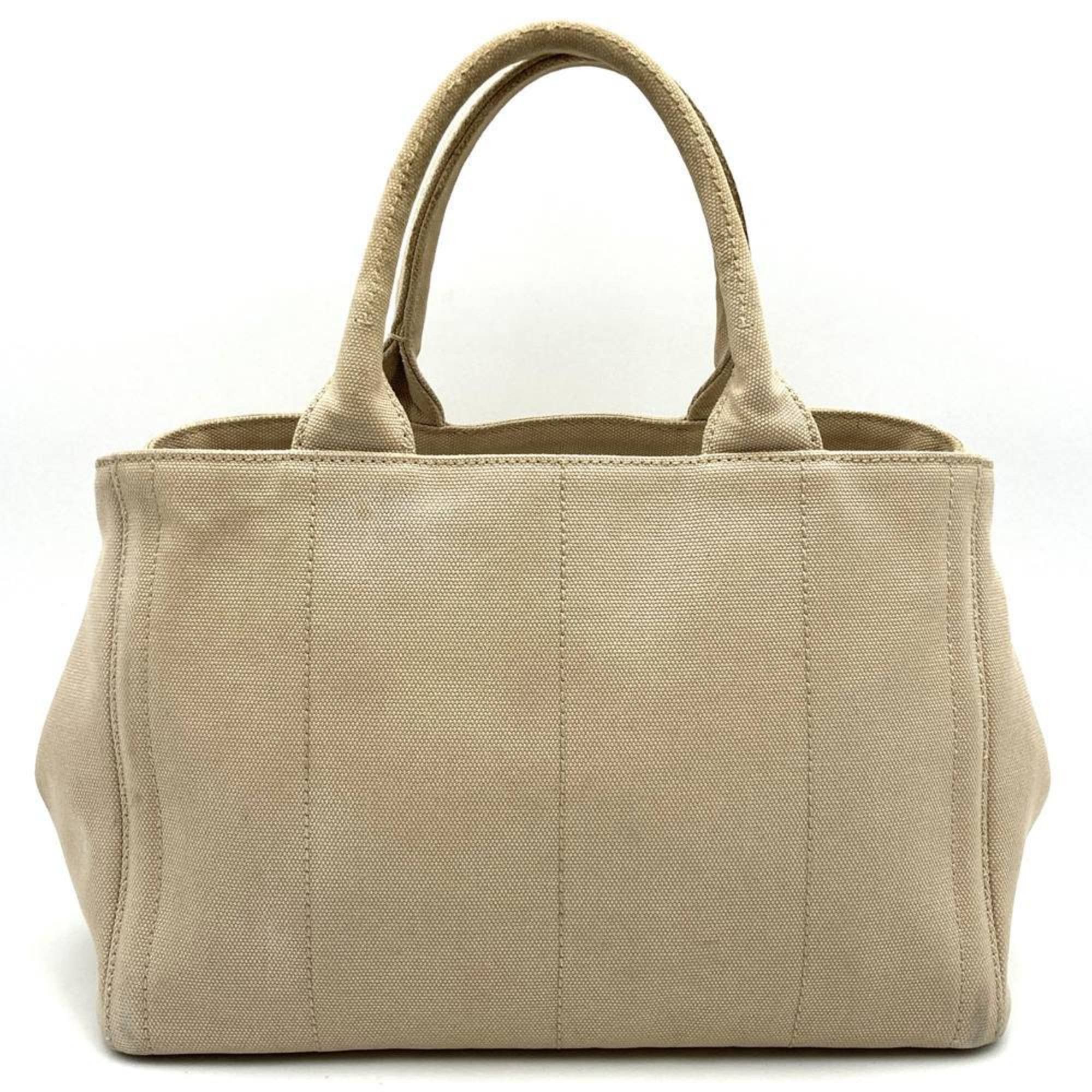 Prada Prada Canapa Beaded Tote Bag, Handbag, Studded Canvas, Beige, Ivory, Women's Size ONE SIZE - 7 Thumbnail