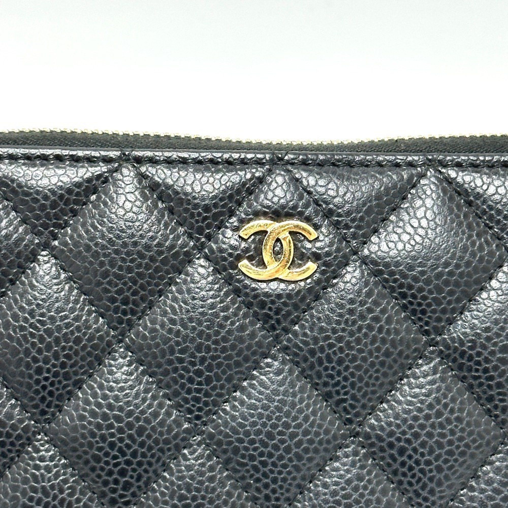 Chanel CHANEL A50097 Coco Mark Matelasse Wallet, Long Caviar Leather, Women's, Black Size ONE SIZE - 6 Thumbnail