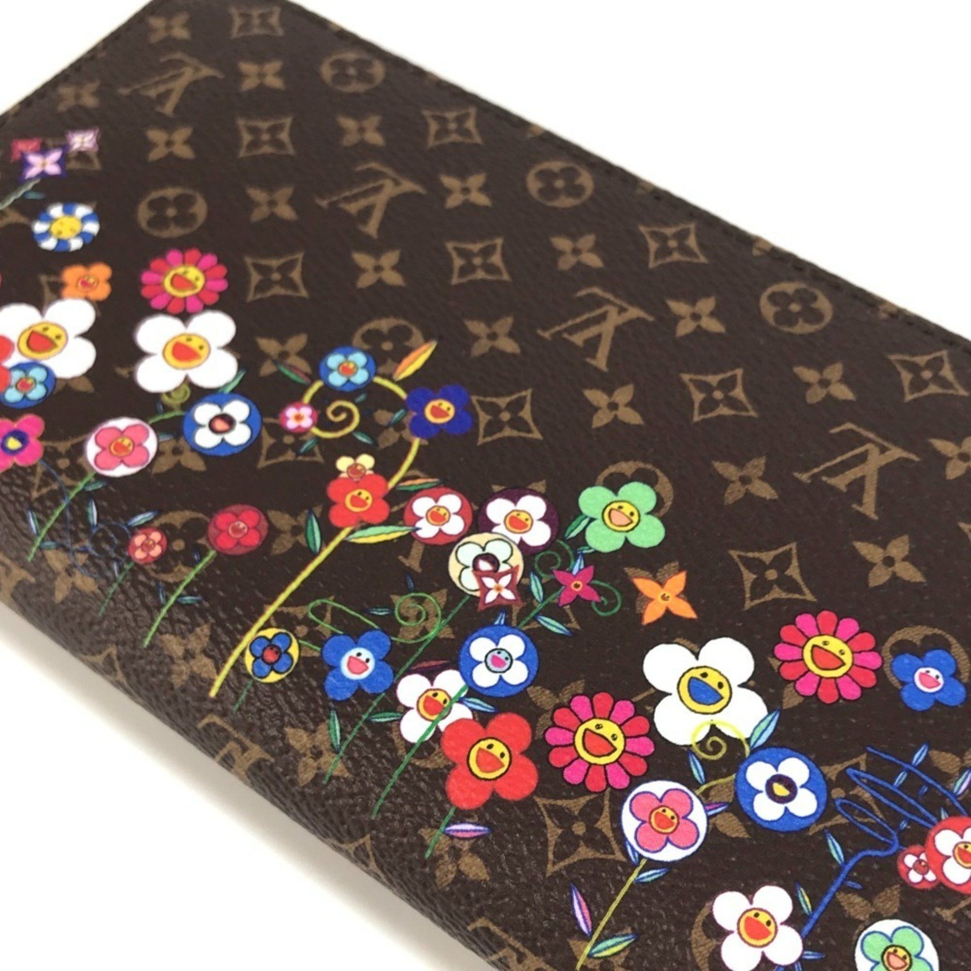 Louis Vuitton LOUIS VUITTON M14162 Japan-exclusive LV x TM Zippy Wallet Monogram Takashi Murakami Round Zip Long Canvas Unisex Brown Like New Size ONE SIZE - 7 Thumbnail