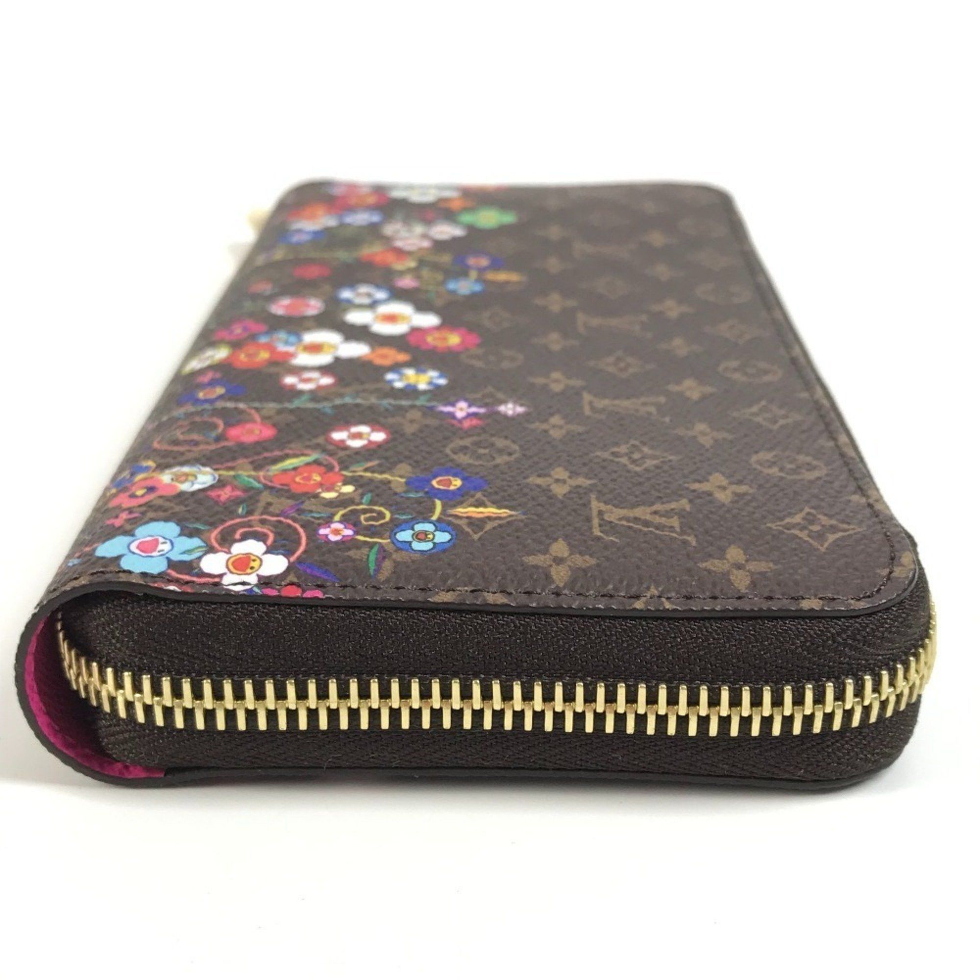 Louis Vuitton LOUIS VUITTON M14162 Japan-exclusive LV x TM Zippy Wallet Monogram Takashi Murakami Round Zip Long Canvas Unisex Brown Like New Size ONE SIZE - 4 Thumbnail