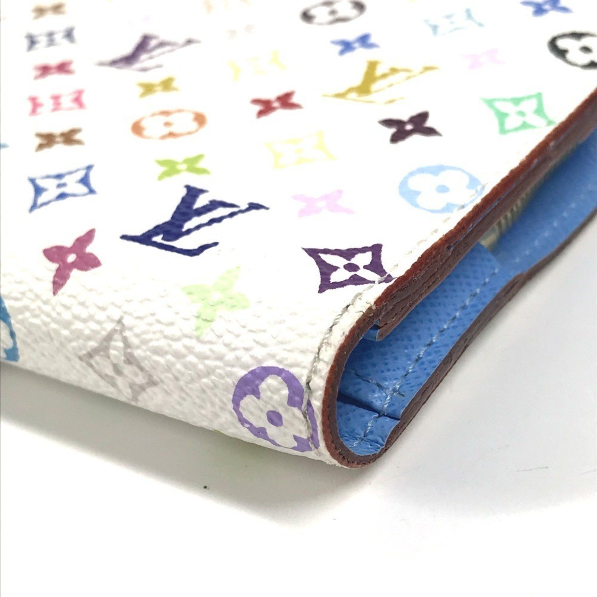 Louis Vuitton LOUIS VUITTON M93749 Monogram Multicolore Portefeuille Ansolite Bifold Long Wallet in Canvas, Women's, Raisin Blue Size ONE SIZE - 5 Thumbnail
