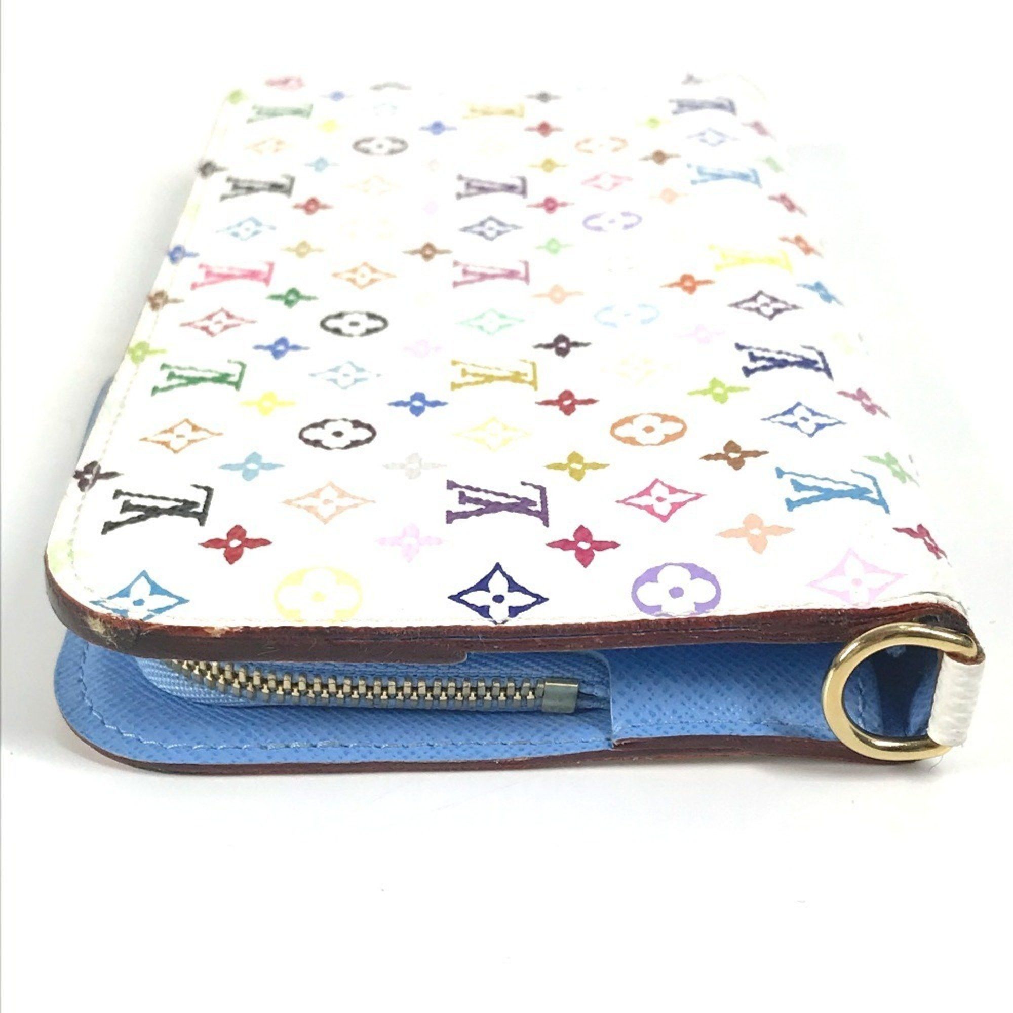 Louis Vuitton LOUIS VUITTON M93749 Monogram Multicolore Portefeuille Ansolite Bifold Long Wallet in Canvas, Women's, Raisin Blue Size ONE SIZE - 3 Thumbnail