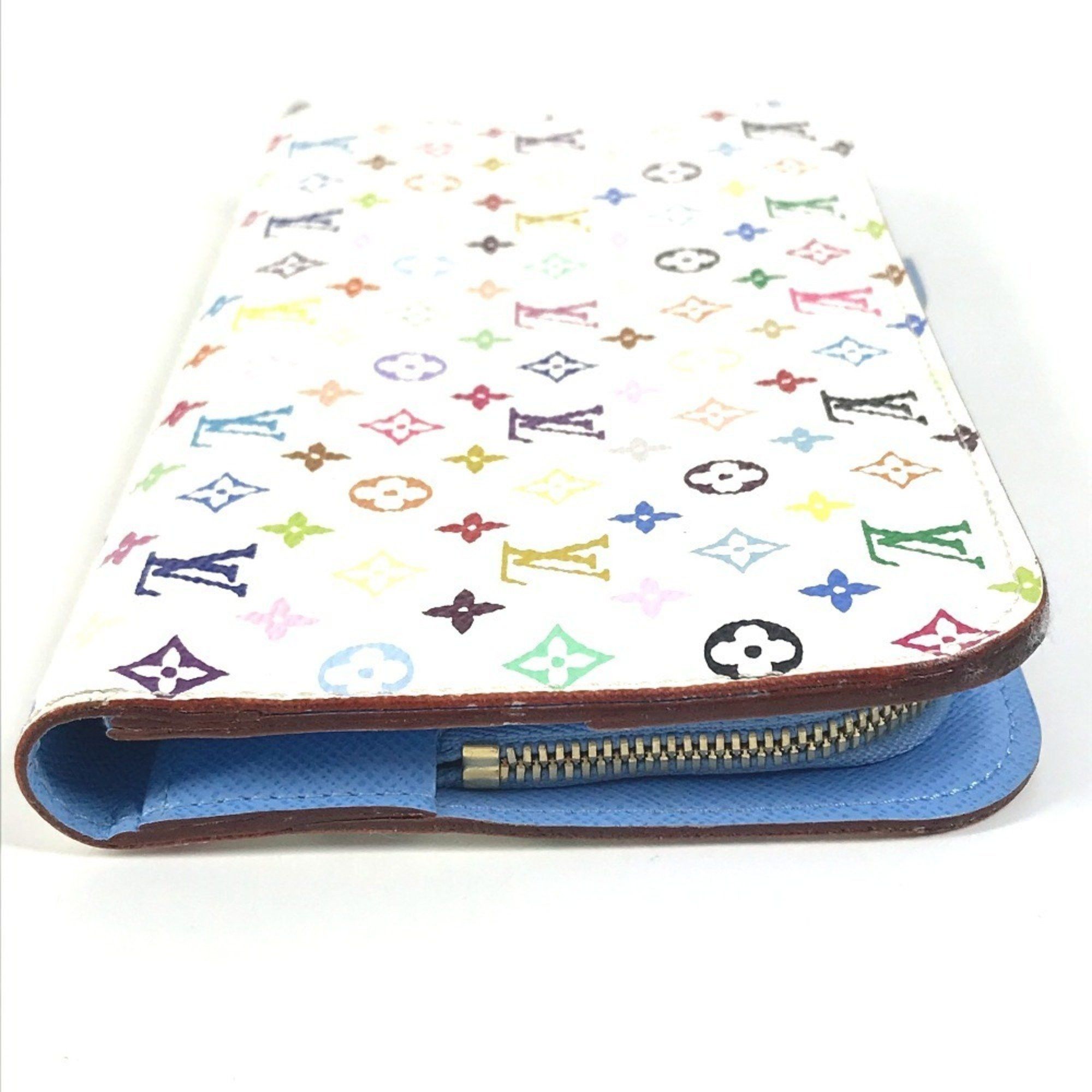 Louis Vuitton LOUIS VUITTON M93749 Monogram Multicolore Portefeuille Ansolite Bifold Long Wallet in Canvas, Women's, Raisin Blue Size ONE SIZE - 4 Thumbnail