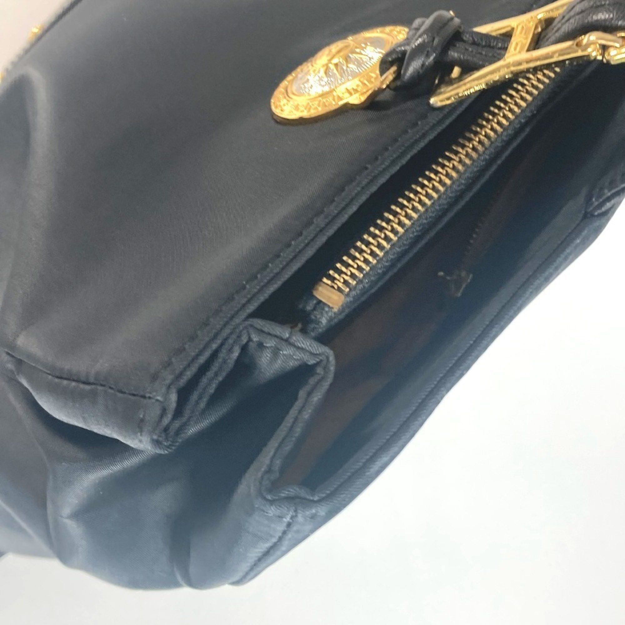 Versace Sunburst Sun God Tote Bag, Chain Shoulder Nylon, Women