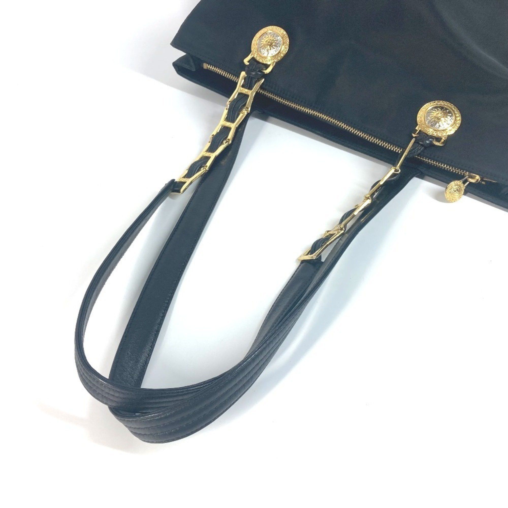 Versace Sunburst Sun God Tote Bag, Chain Shoulder Nylon, Women