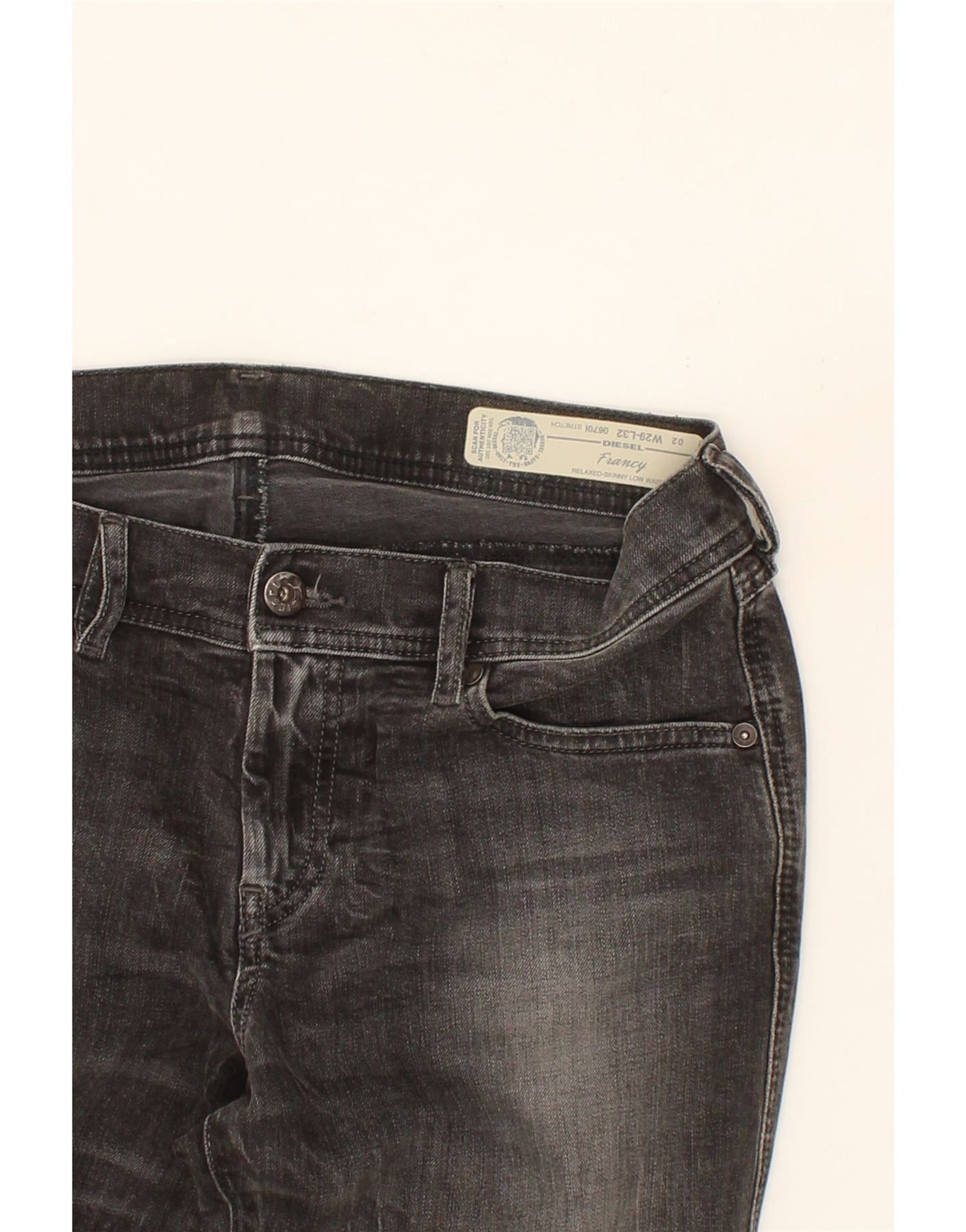 Diesel Womens Francy Low Waist Relaxed Fit Skinny Jeans W29 L312 Gr Size 42" / US 20 - 3 Thumbnail