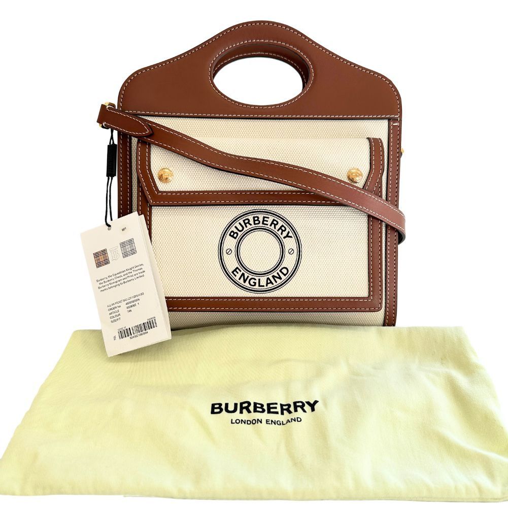 Burberry Burberry Burberry Pocket Bag Canvas Calf 2way Bag Canvas Handbag DUTY FREE for USA Size ONE SIZE - 17 Thumbnail