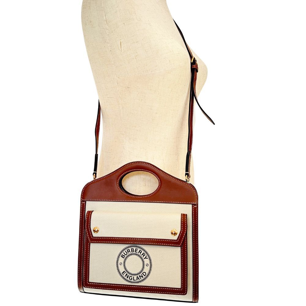 Burberry Burberry Burberry Pocket Bag Canvas Calf 2way Bag Canvas Handbag DUTY FREE for USA Size ONE SIZE - 15 Thumbnail
