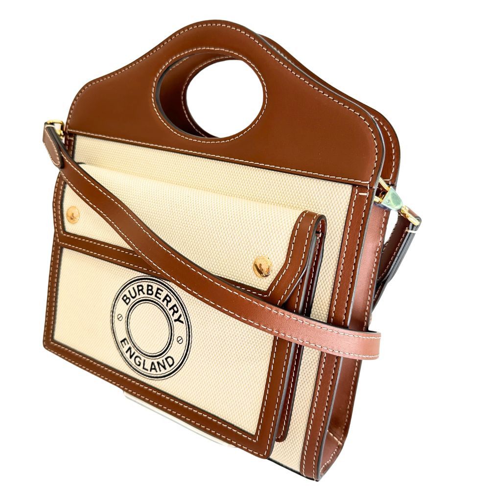Burberry Burberry Burberry Pocket Bag Canvas Calf 2way Bag Canvas Handbag DUTY FREE for USA Size ONE SIZE - 3 Thumbnail