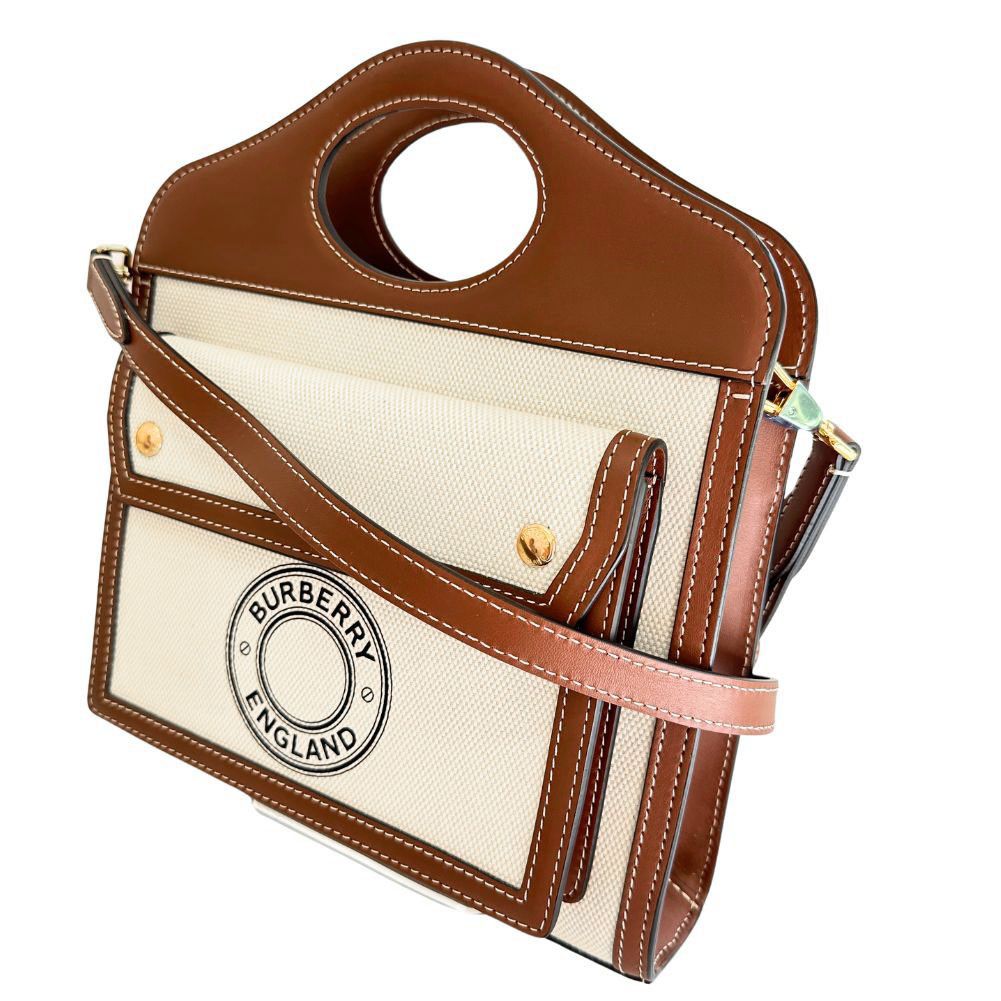 Burberry Burberry Burberry Pocket Bag Canvas Calf 2way Bag Canvas Handbag DUTY FREE for USA Size ONE SIZE - 4 Thumbnail