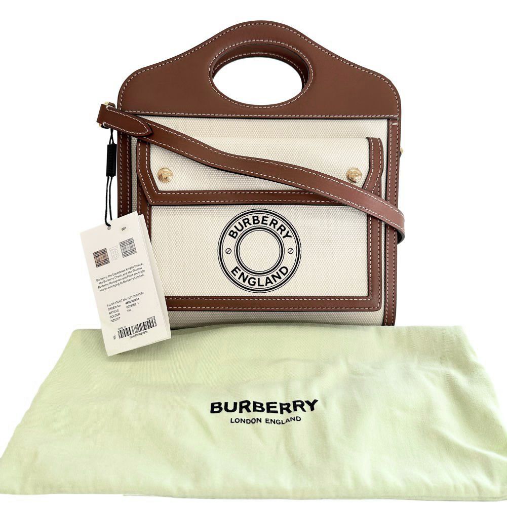 Burberry Burberry Burberry Pocket Bag Canvas Calf 2way Bag Canvas Handbag DUTY FREE for USA Size ONE SIZE - 16 Thumbnail