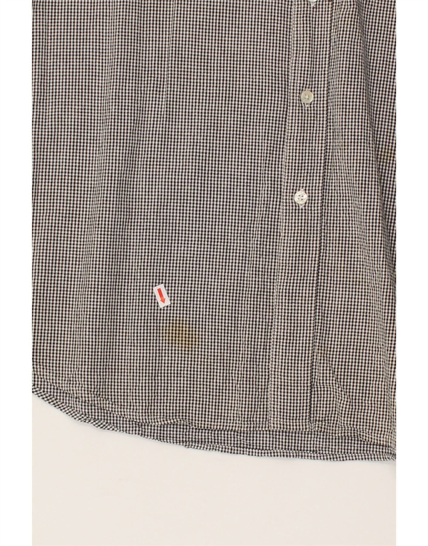 Chaps Ralph Lauren Mens Short Sleeve Shirt XL Black Gingham Cotton Size US XL / EU 56 / 4 - 4 Thumbnail