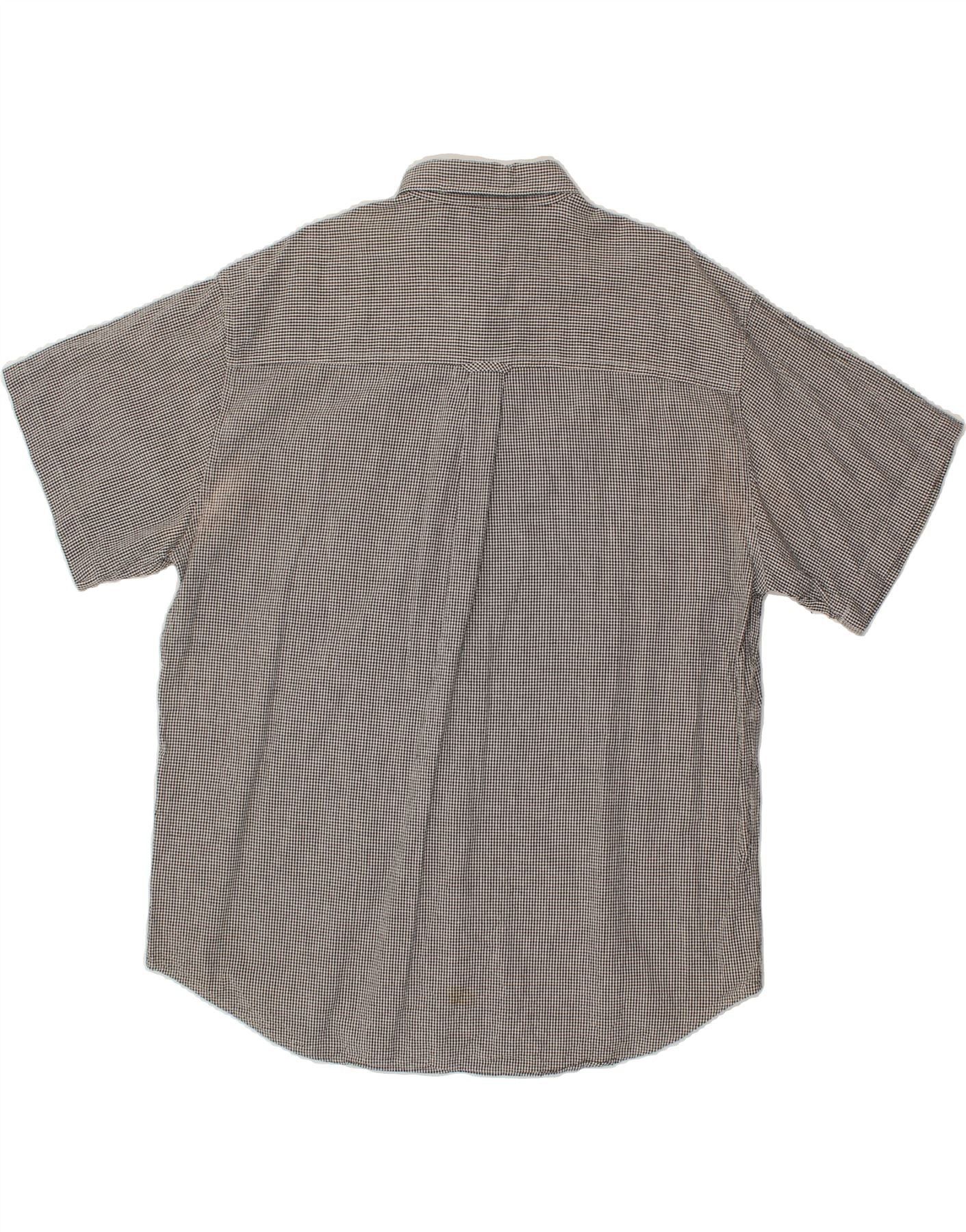Chaps Ralph Lauren Mens Short Sleeve Shirt XL Black Gingham Cotton Size US XL / EU 56 / 4 - 2 Thumbnail