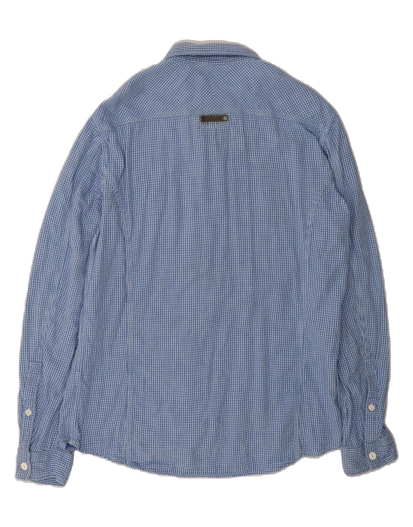 Diesel Mens Slim Fit Flannel Shirt XL Blue Gingham Size US XL / EU 56 / 4 - 2 Thumbnail