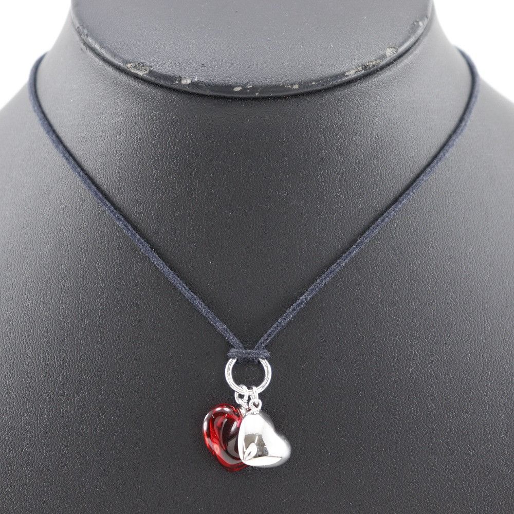 Other Other Baccarat Double Heart Silver 925 Choker Metal Necklace DUTY FREE for USA Size ONE SIZE - 2 Thumbnail