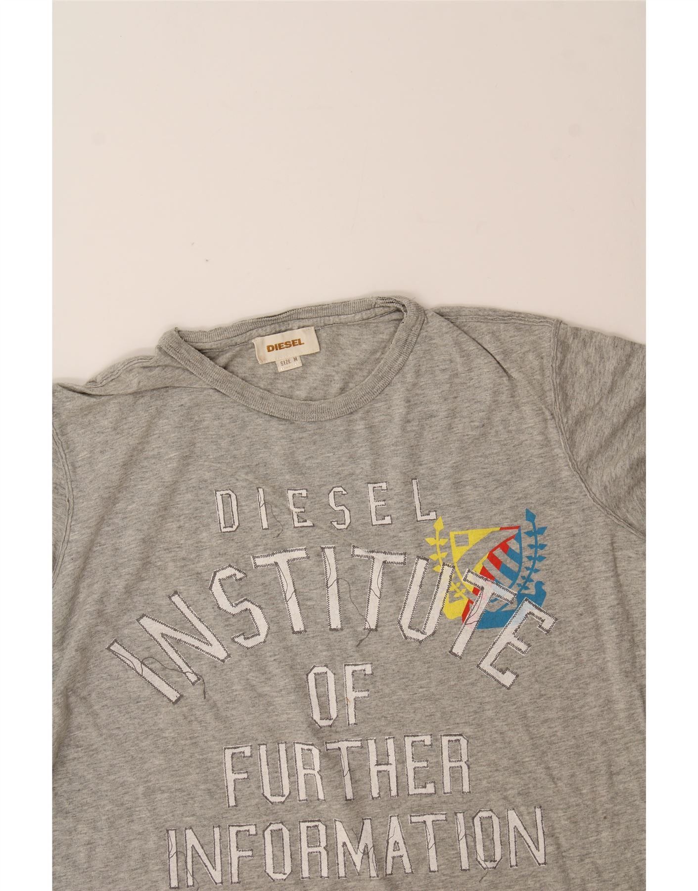 Diesel Womens Graphic T-Shirt Top UK 14 Medium Grey Cotton Size M / US 6-8 / IT 42-44 - 3 Thumbnail