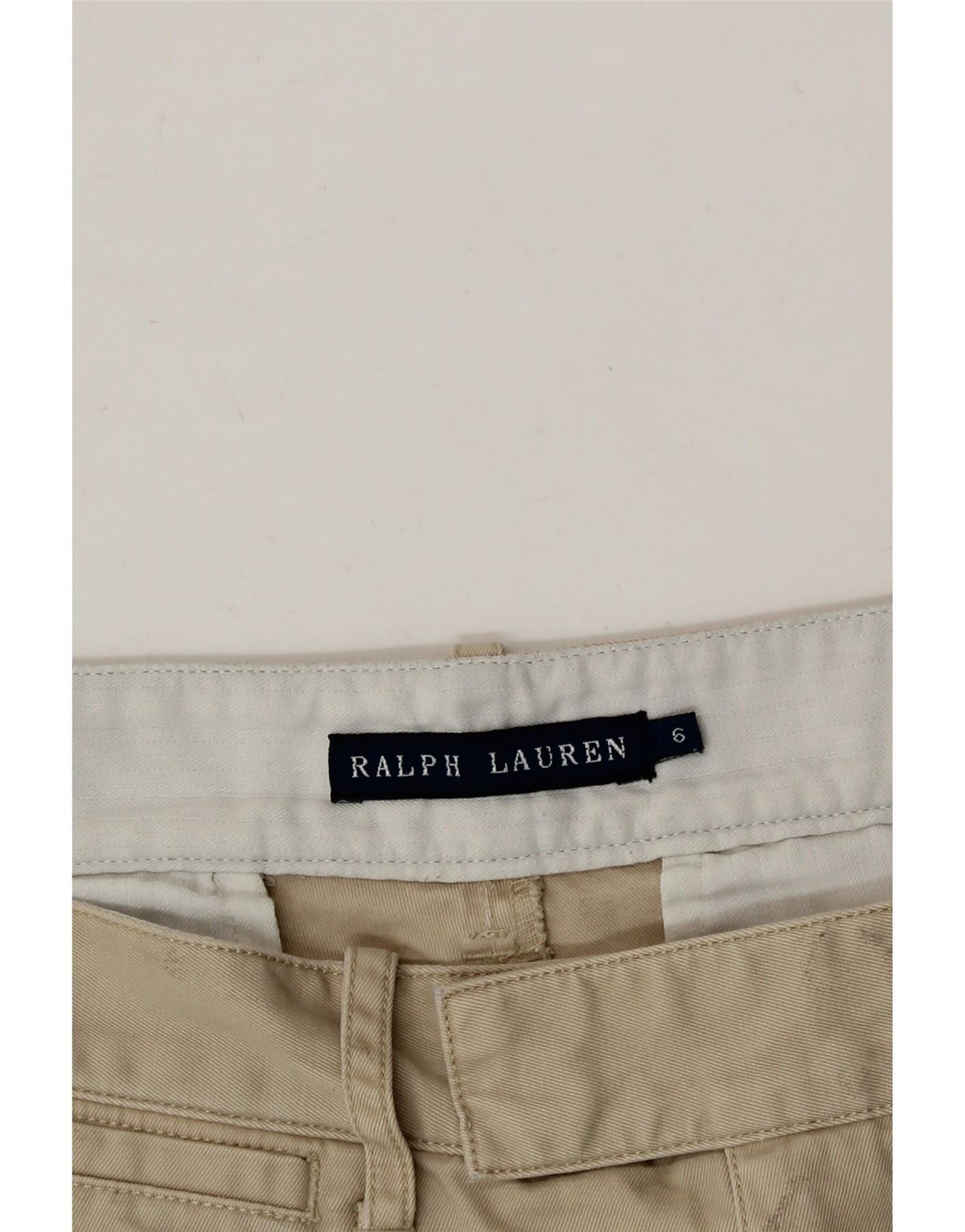 Ralph Lauren Womens Slim Chino Trousers US 6 Medium W30 L28 Beige Cotton Size 26" / US 2 / IT 38 - 4 Thumbnail