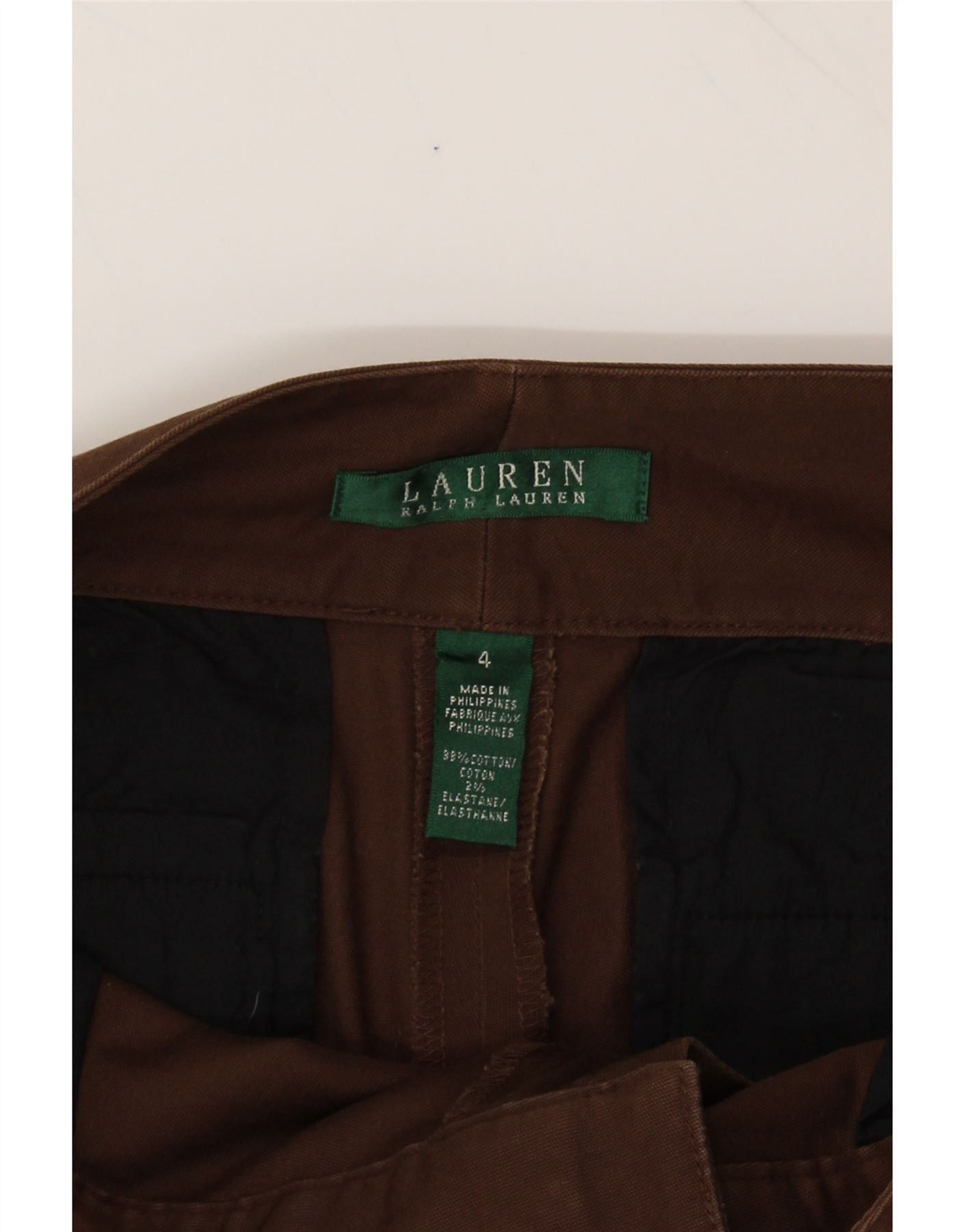 Ralph Lauren Womens Low Waist Casual Trousers US 4 Small W30 L28 Brown Size 25" / US 0 / IT 36 - 3 Thumbnail