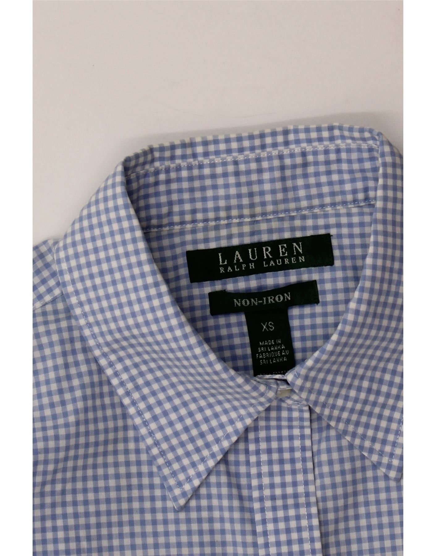 Ralph Lauren Womens Loose Fit 3/4 Sleeve Shirt UK 6 XS Blue Gingham Cotto Size XS / US 0-2 / IT 36-38 - 4 Thumbnail