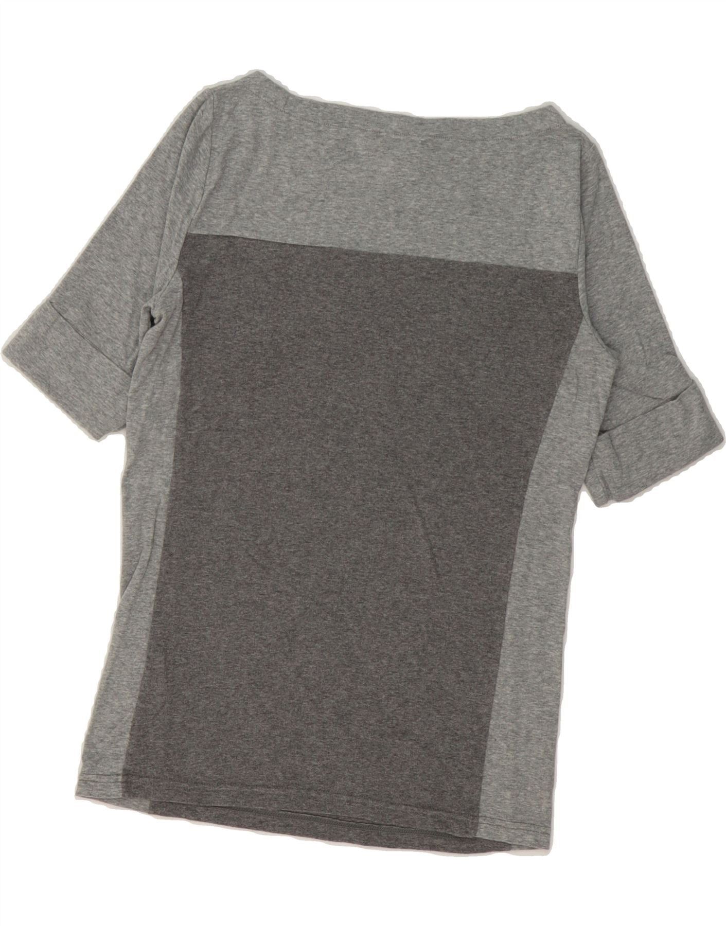 Ralph Lauren Womens T-Shirt Top UK 12 Medium Grey Colourblock Cotton Size M / US 6-8 / IT 42-44 - 2 Thumbnail